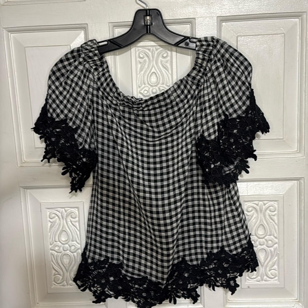 Bailey 44 Black/White Checkered Shirt Size XS